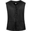 RuiChy Gilet medievale da uomo, gilet vintage rinascimentale con scollo V, lacci coulisse costume da pirata senza maniche stile retrò steampunk vichingo gotico vittoriano canotta pirata per Halloween cosplay