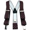 TigerTie Bretelle unisex a Y con 3 clip molto robuste, a quadretti, lavorazione di alta qualità, da 35 mm di larghezza, bis zu einer Körpergröße von 2 m