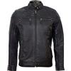 Infinity Leather Giacca Nera da Uomo con Cerniera 100% Vera Pelle Stile Motociclista 3XL