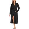Sopesil Accappatoio Donna in Cotone Kimono Notte Donna Con Scollo a V Manica Lunga Abito Notte Donna Con Tasche,S-XXL