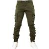 Toocool Pantaloni Uomo Cargo Militari tasconi Laterali Casual Cotone G6538 [34/tg 48,G6570 Verde]