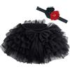 Beganly Gonna morbida con volant in tulle con fodera per pannolini, principesse, feste, tutù, set con fascia floreale