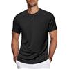 TARAINYA T‑Shirt Uomo Maniche Corte Cotone Collo Tondo Nero XXL