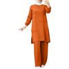 Generic Abiti musulmani da donna tuta musulmana a due pezzi top a maniche lunghe pantaloni a gamba larga Set Abaya Loose Fit camicia vestito Dubai Outfit Turchia Set di preghiera islamica Abito islamico Abaya