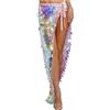 renvena Gonne con Paillettes da Donna Gonna a Sirena Costume Carnevale Sirenetta Gonna Avvolto a Vita Alta Bodycon Gonne per Rave Party Club Discoteca Rosa S