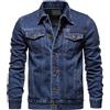Valtorixia Giacca in denim da uomo, stile classico da camionista, vestibilità regolare, casual, con bottoni, giacca di jeans da cowboy