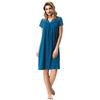e.Femme® Camicia da Notte Donna Lena II 859 in Cotone e Lenzing® Modal, Petrolio, 48