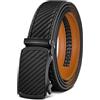 BULLIANT Cintura Uomo, Cintura Pelle Uomo Cricchetto Automatica Fibbia 35mm,Trim Regolabile per Adattars,Nero2943,120cm/34-40vita regolabile