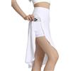 Bezioner Gonna Pantalone Donna Lunga con Pantaloncini e Tasche Midi Gonne Sportiva Orlo a Volant con Spacco Skort Tennis Golf Bianco M