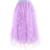WERFORU Gonna da donna in tulle, elasticizzata, a vita mida, a basso strato, con puffy fata