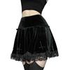 TSMNZMU Punk Cross Print Dark Mini Gonne Catena Cintura Nero Uniforme Pieghe Gonna Donne, Minigonne con Lacci 01, 3XL