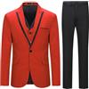 Allthemen Abito da Uomo in 3 Pezzi Slim Fit Completo da Sposa con Un Bottone Blazer da Abito per Lavoro Gilet Pantaloni per Matrimonio Rosso XXL