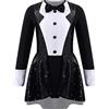 Lejafay Vestito con Paillettes da Ballo per Bambina Maglia da Pattinaggio Artistico Competizione Maglia Danza Jazz Circo Costume Ballerina Carnevale 314 Anni Nero 9-10 Anni