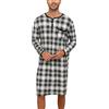 Yukiuiny Maglie Pigiama Uomo Maniche Lunghe Abbigliamento da Notte Cotone Camicie Lunghe per Dormire