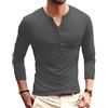 KUYIGO Uomo T Shirt Manica Corta Cotone Henley Camicie Moda Casual T Shirts S-XXL