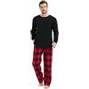 Kolipajam Pigiama da Uomo, 2 Pezzi, 100% Cotone, con Coulisse in Vita, Pantaloni in Flanella con Tasche, Loungewear