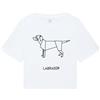 PRO' line T-Shirt Donna Labrador Origami Boxy Crop in Cotone Biologico 185 gsm - Design Minimal Cane Labrador - Classic Origami Collection DSHIRT14 (IT, Testo, M, Regular, Corto, White)
