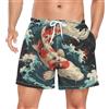 Niigeu Pesci Koi dei Cartoni Animati Giapponesi Costume da Uomo Bagno Pantaloncini da Surfe Costumi Spiaggia Calzoncini