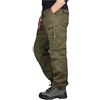 FANSU Pantaloni Uomo Tasche Laterali Militare Invernali, Tasconi Larghi Pantaloni Militare Elasticizzati Trekking Baggy Slim Lunghi Classici Casual Calzoni (Cachi Scuro,XXL)