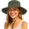 Durio Cappello da sole da donna e da uomo, protezione UV UPF 50+, con sottogola, cappello da pescatore, cappello da safari, pieghevole, in rete, larghezza tesa