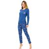Il Granchio Pigiama Donna Invernale, Pigiama Donna Caldo Cotone (6024 Bluette, XL)