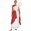 Mufeng Abiti da Festa della Greca Atena Donna Vestito Antica Romana Toga Vestito per Danza Contemporaneo Lirica Costume di Carnevale Halloween Natale Borgogna A S