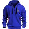Generisch Felpa con cappuccio da uomo taglie forti, invernale, spessa, casual, hip hop, outdoor, con cappuccio personalizzato, con tasche con coulisse, giacca invernale da uomo, Blu, 3XL
