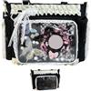 Bemonew Borsa a tracolla Ita Bag borsa giapponese in nylon con volant in pizzo kawaii con tracolla regolabile e display trasparente frontale e laterale Y2k carina a nera
