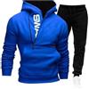 Fulidngzg Tuta Uomo Completa Invernale Caldo Set 2 Pezzi con Felpa con Cappuccio e Zip Laterale Pantaloni Coordinati Tute da Ginnastica Casual Comfort Elegante per Sportiva Palestra,Blu,M