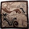 CG - TALENTO FIORENTINO, sciarpa foulard di seta disegno cashmere e paisley con cornice a righe, 100% seta di raso, 90x90cm, disponibile in vari colori, fatto in Italia Made in Italy