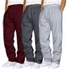 Generic Confezione da 3 pantaloni della tuta da uomo con coulisse, larghi, per palestra, sport attivi, atletica, allenamento, casual, vestibilità larga, tinta unita, elasticizzati, comodi, pantaloni da