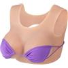 Vnmcry Seno in Silicone Falso Petti Finti Riempito di Cotone Collare Rotondo Petto Finto per Uomini Crossdresser Transgender Mastectomia Protesi (Beige - E Cup Taglia L)