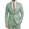 CYANDUSTY Abito da uomo in 2 pezzi, vestibilità aderente, colore verde salvia, abito da sposa per uomo, abito da ballo, XL