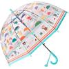 Meichoon Ombrello per bambini trasparente design orso cartone animato 70 cm/27,5 '' cupola apertura automatica manico comodo per ragazze e ragazzi, blu, S