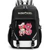 LKY STAR Anime Hazbin Hotel Sacchetto di Scuola Daypack Zaino Viaggio Backpack da Scuola Zainetti per Ragazze Donna