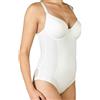 Selene, Body Donna Modellante Schiena Scoperta, con Ferretto, Coppe Imbottite e Spalline Regolabili, Collezione Giorgia, Colore Avorio, Coppa 2 B