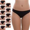 Toocool - Stock 12 Pezzi Slip Donna Mutandine Basic Elasticizzato Cotone Nuovo 170-12 [Nero, L/XL]
