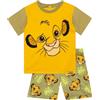 Disney Pigiama Re Leone Bambino | Pigiami Ragazzo De Simba | Pigiamone Corto Ragazzo per Estivo | Giallo 7-8 Anni