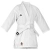 adidas Karate Gi - Uniforme da Karate per Allenamento e Sparring, 100% Poliestere con Inserti in Rete Traspirante, Elastico in Vita, con Cintura Bianca, Bianco, 130 cm