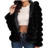 HAOLEI Pellicciotto Corto Donna Ecopelliccia con Cappuccio Inverno Caldo Cappotto Shaggy Corto Invernale Cerniera Giacche e Cappotti Vello Caldo Outwear per Matrimonio Jackets Fluffy