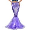 Freebily Paillettes Gonna Lunga a Sirena Vita Alta Coda Sirena Donna Costume Carnevale Sirenetta Principessa Pesce Mermaid Tail Vestito Cerimonia Bodycon Abito Aderente Viola D M