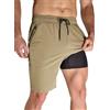 Arcweg Costume da Bagno Uomo, Pantaloncini Lunghi 2 in 1 con Doppia Fodera Traspirante e Asciugatura Rapida, con Tasche e Coulisse Regolabile, per Mare, Surf e Nuoto