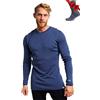 Merino.tech Maglia Termica Merino Lana Uomo Maniche Lunghe + Calzini | Maglione Intimo Leggero, Medio, Pesante Traspirante, Drenante, Anti-Odore, Non Pizzica per Trekking, Sci, Outdoor