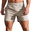HOTIAN - Pantaloncini corti estivi da uomo, in cotone, con tasche, per il tempo libero