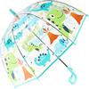 Meichoon Ombrello per bambini Meichoon con design di animali dei cartoni animati, arco 70 cm, 8 stecche, resistente al vento e anti-caduta, manico lungo 3-8 anni, blu