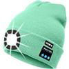 ATNKE Berretto Bluetooth con LED Illuminato, USB Ricaricabile Wireless Musicale Cappello Corsa Ultra Bright 4 LED Impermeabile Lampada per Sci Escursionismo Campeggio Ciclismo/Fruit Green