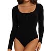 Joyshaper Donna Body a Collo Alto Maniche Lunghe Bodysuit Casual Elegante Bluse Camicie Maglietta Intima