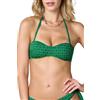 Goldenpoint Donna Costume da Bagno Zellij - Parte Alta del Bikini - Fascia con Imbottitura Removibile e Spalline Removibili in Fantasia Geometrica Bicolore con Lurex Taglia 4B Colore Verde