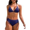 Vijamiy Bikini Donna Costumi da Bagno Triangolo Costume Donna Mare Due Pezzi Push Up Sexy Halter Bikini Set Imbottito Regolabili Swimsuit Tankini Swimwear