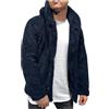 LJFIWY - Giacca da uomo soffice, in pile di teddy, con cappuccio invernale, aperta sul davanti, cardigan in sherpa, tinta unita, calda, in felpa, pullover, giacche, cappotto, abbigliamento, taglia 36